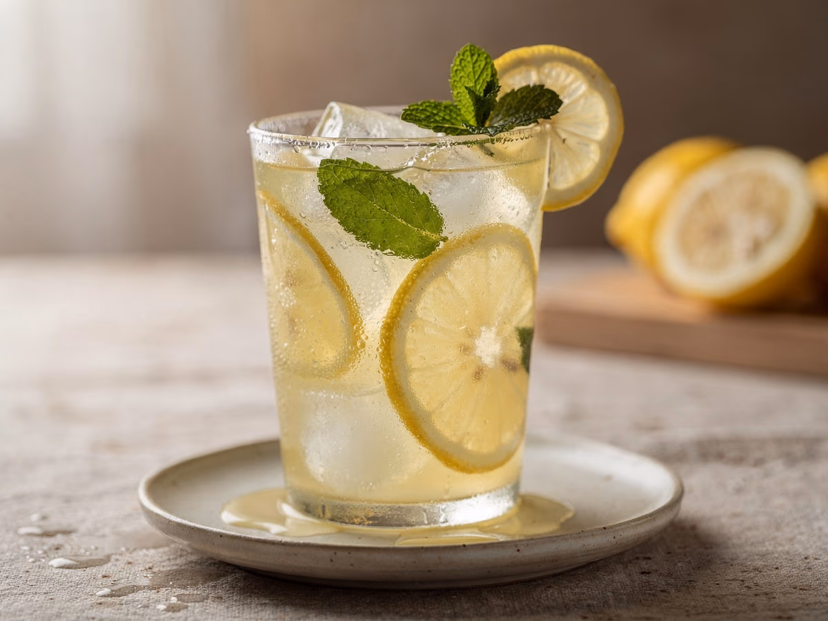 Refresco de limón y menta