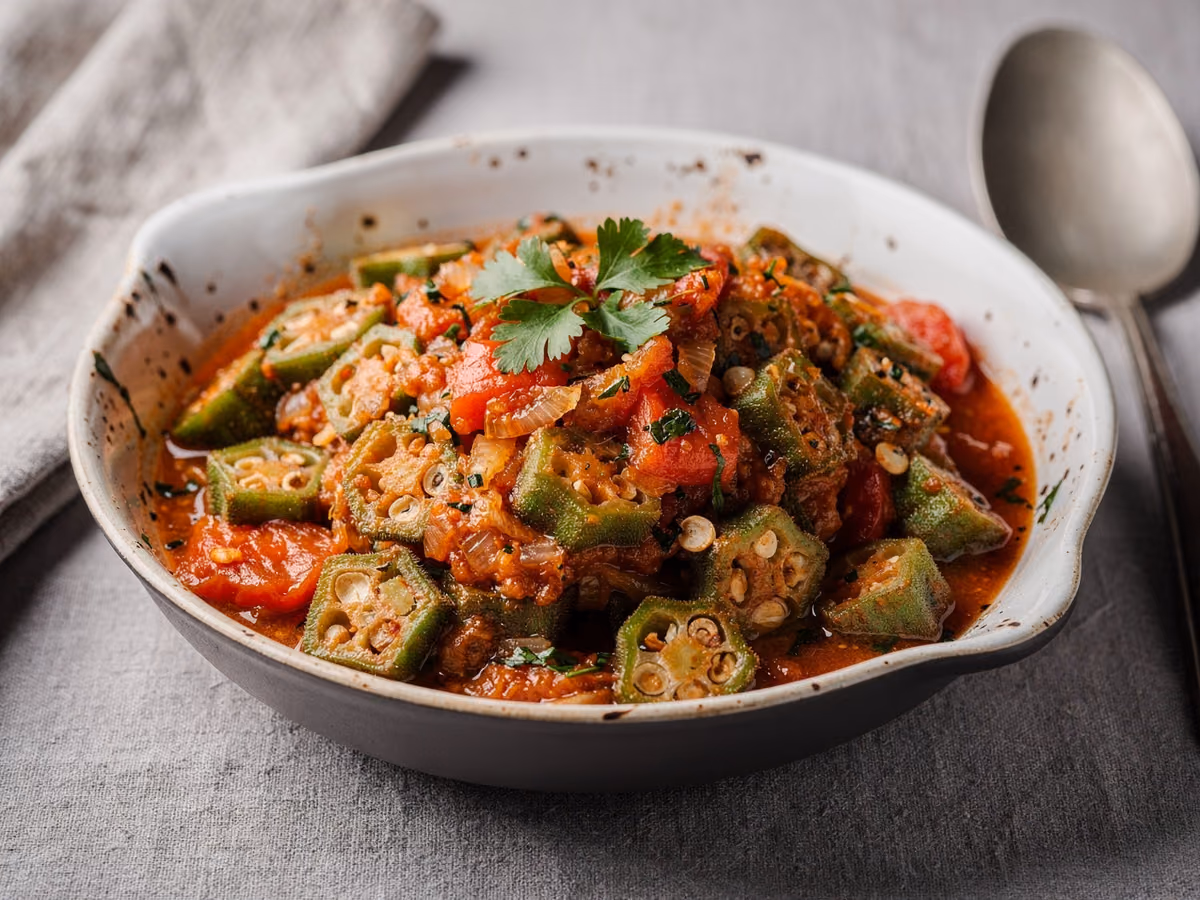 Guiso de okra y tomate