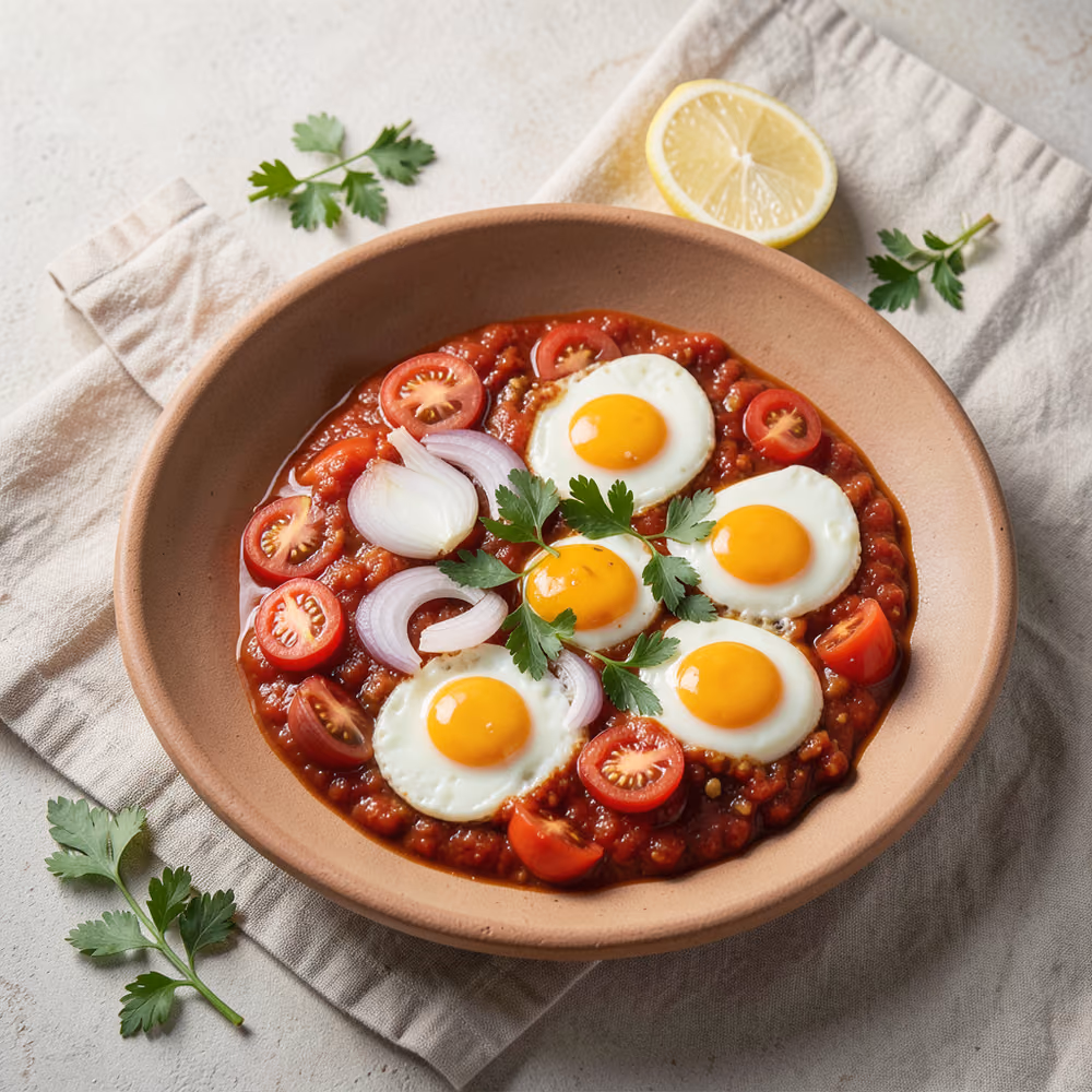 Menemen turco de huevos