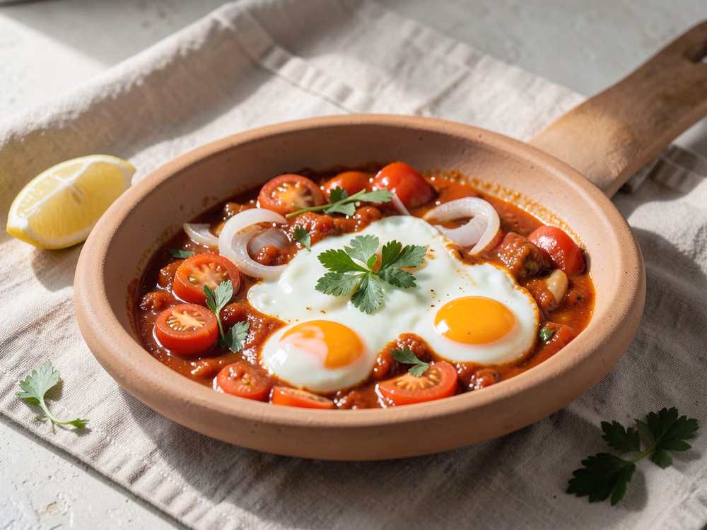 Menemen turco de huevos