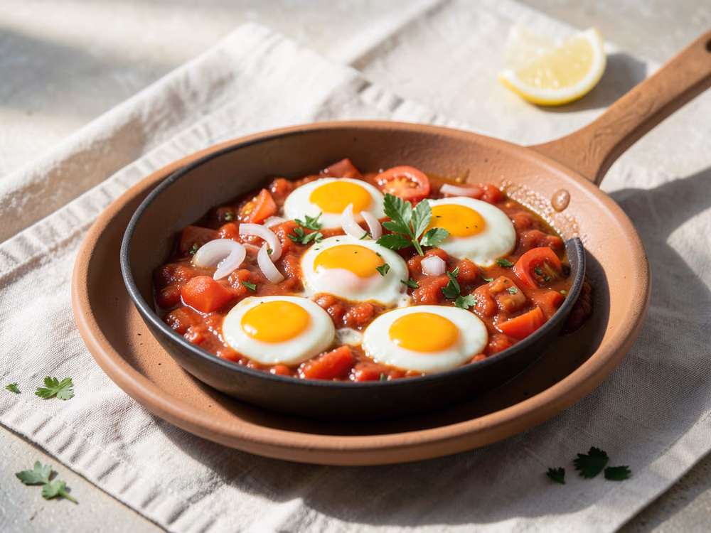 Menemen turco de huevos