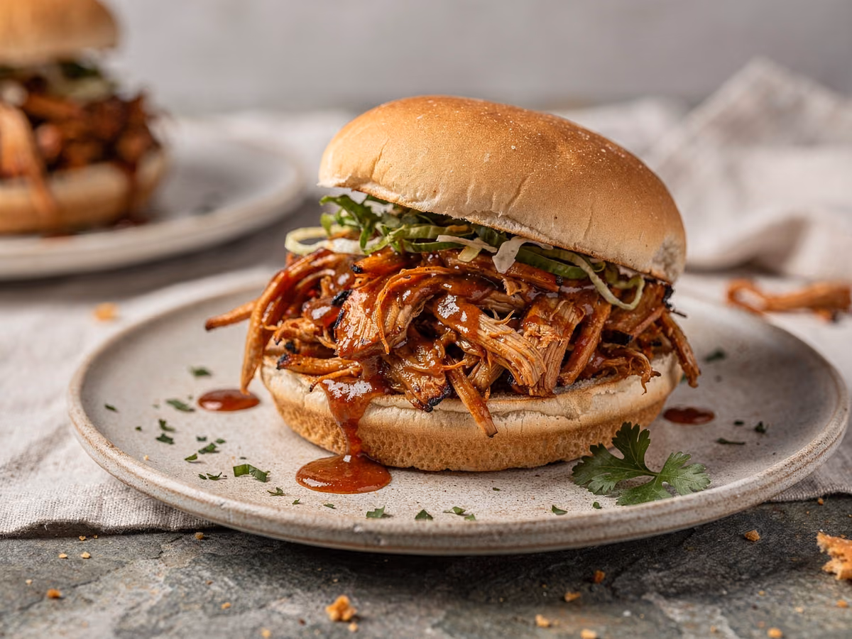 Sándwich de jaca a la barbacoa