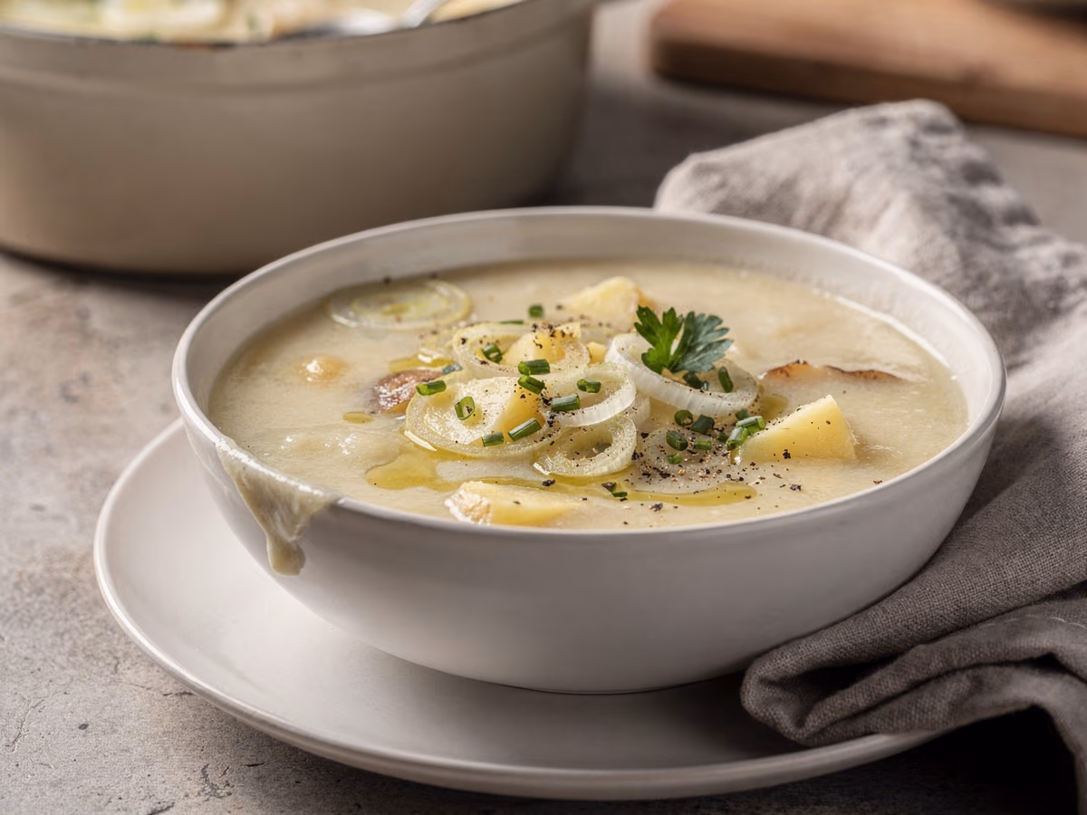 Sopa de papa y puerro