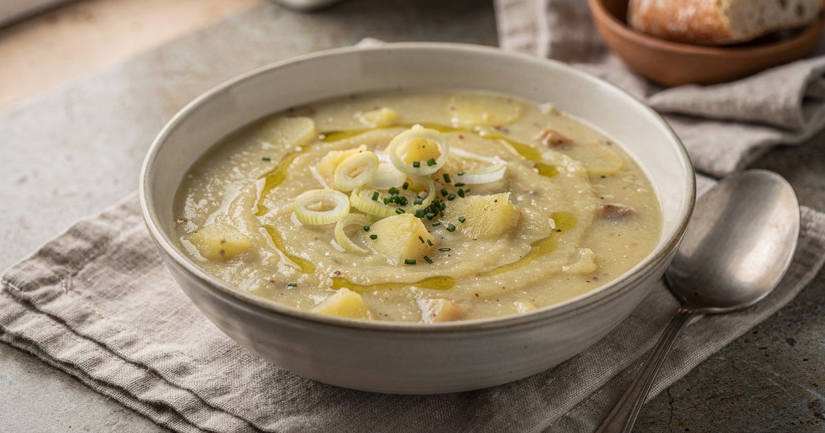 Sopa de papa y puerro
