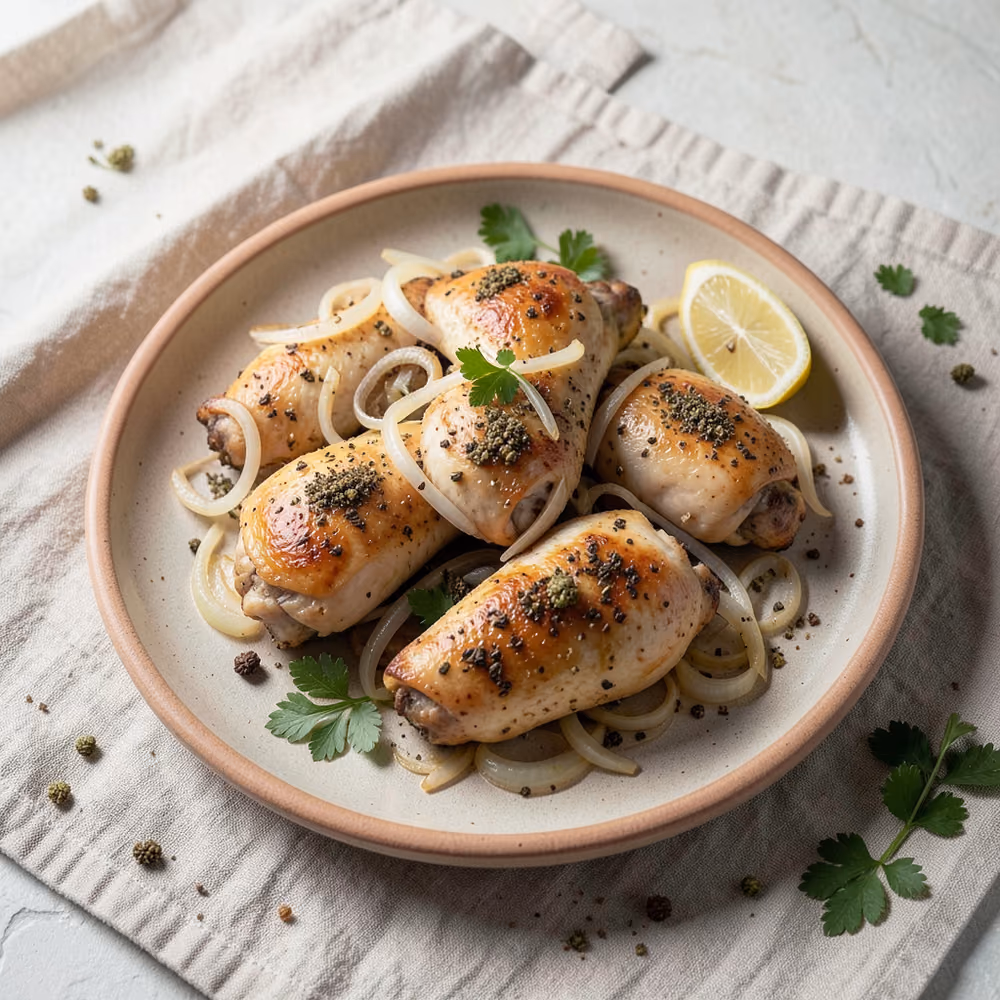 Musakhan de pollo con cebollas al zumaque