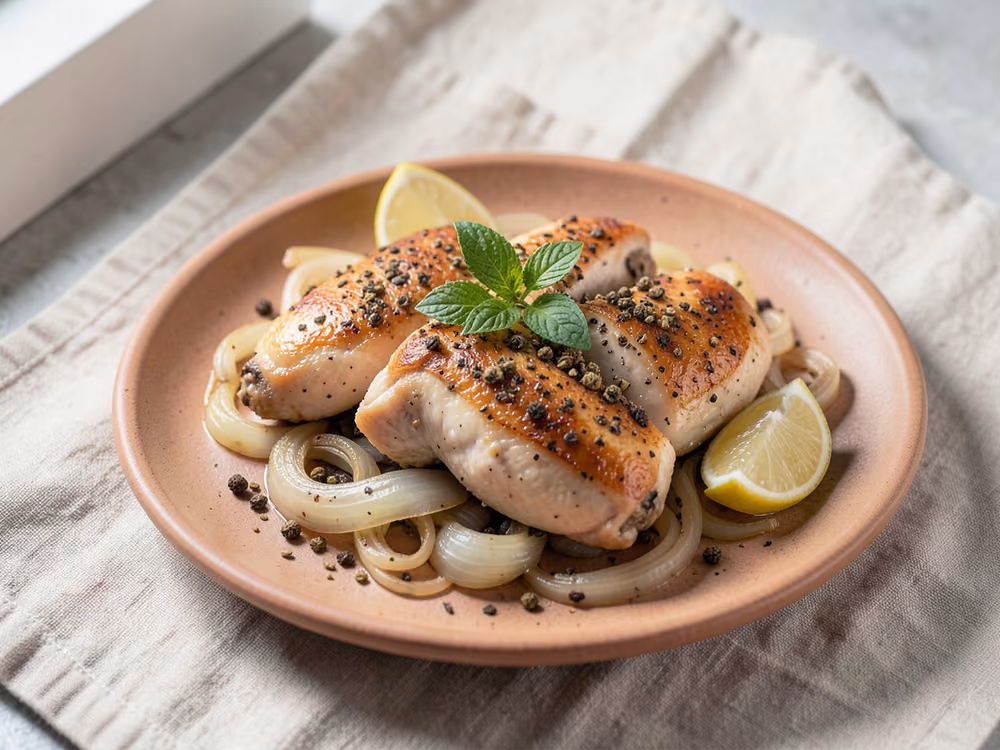 Musakhan de pollo con cebollas al zumaque