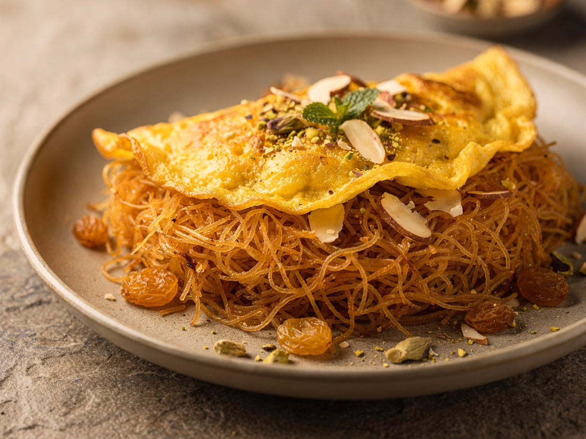 Balaleet dulce de fideos vermicelli