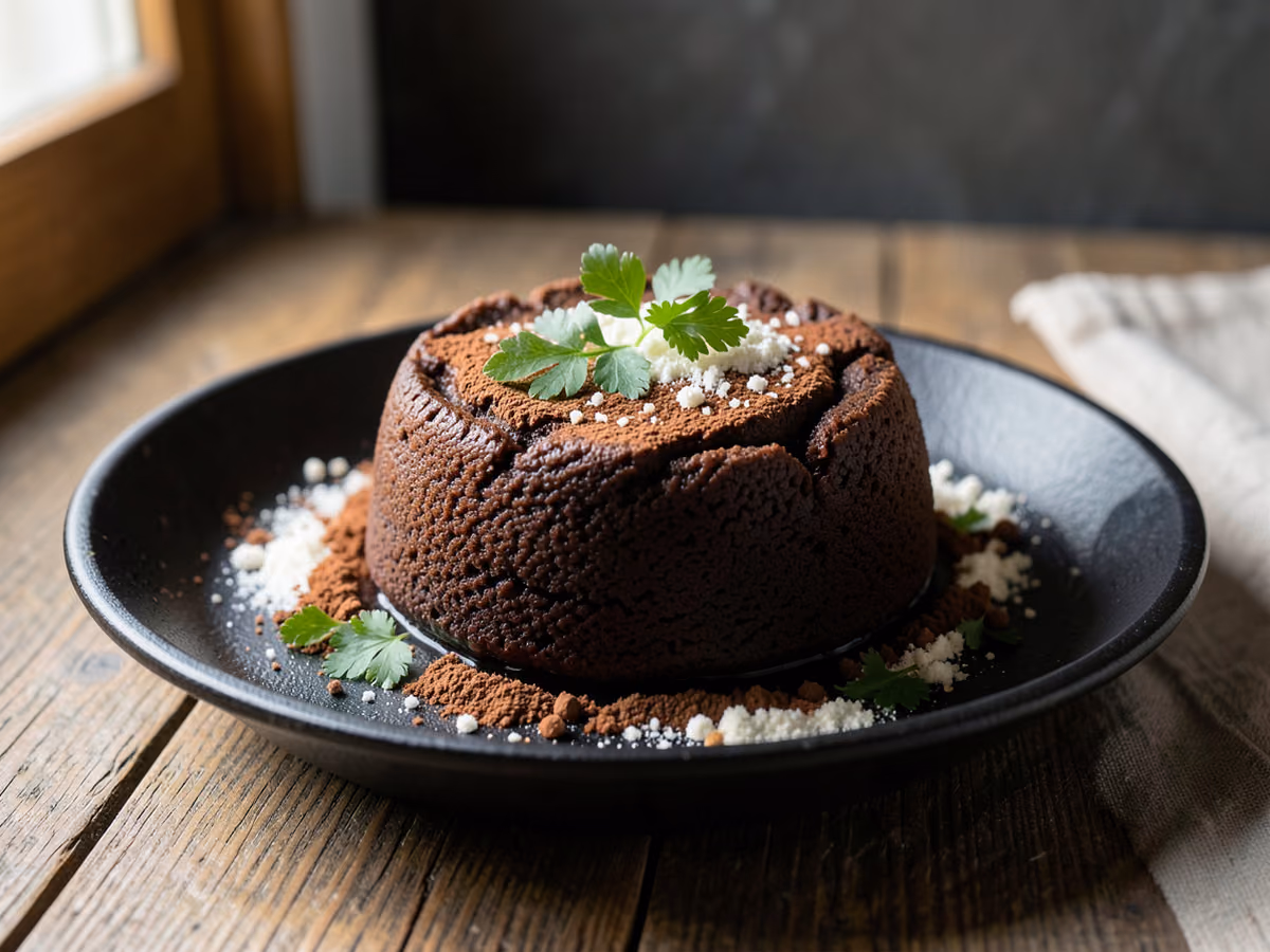 Tarta de chocolate en taza