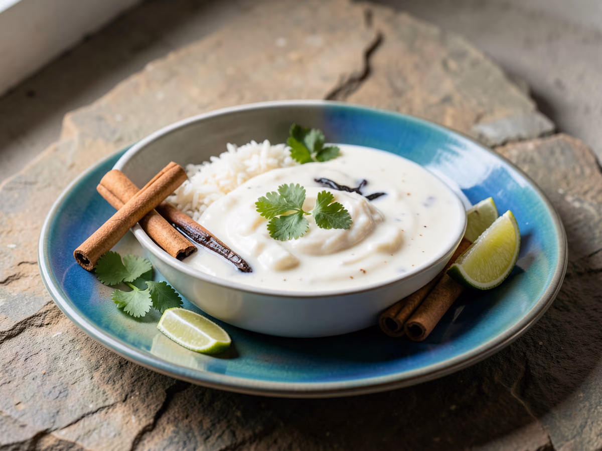 Horchata cremosa (bebida mexicana de arroz)