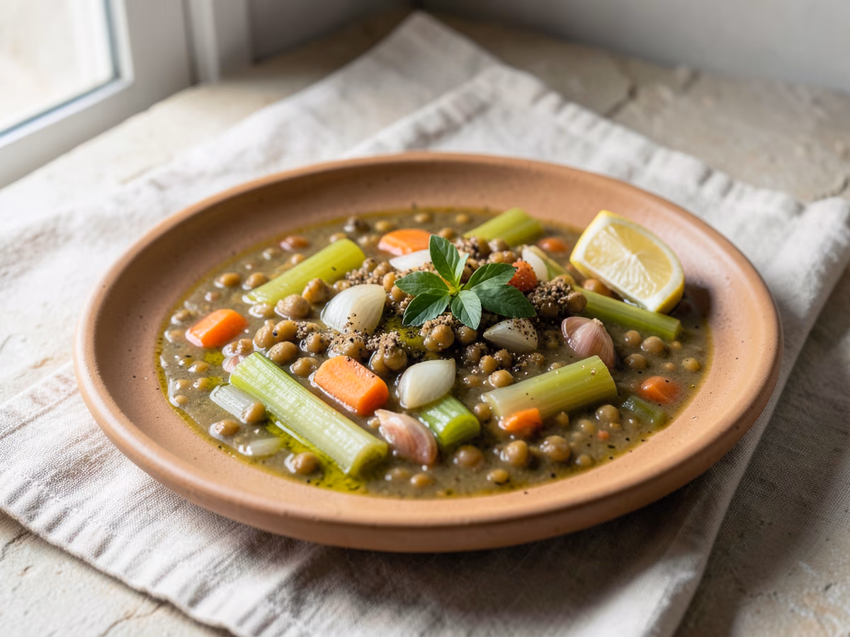 Sopa de lentejas fácil