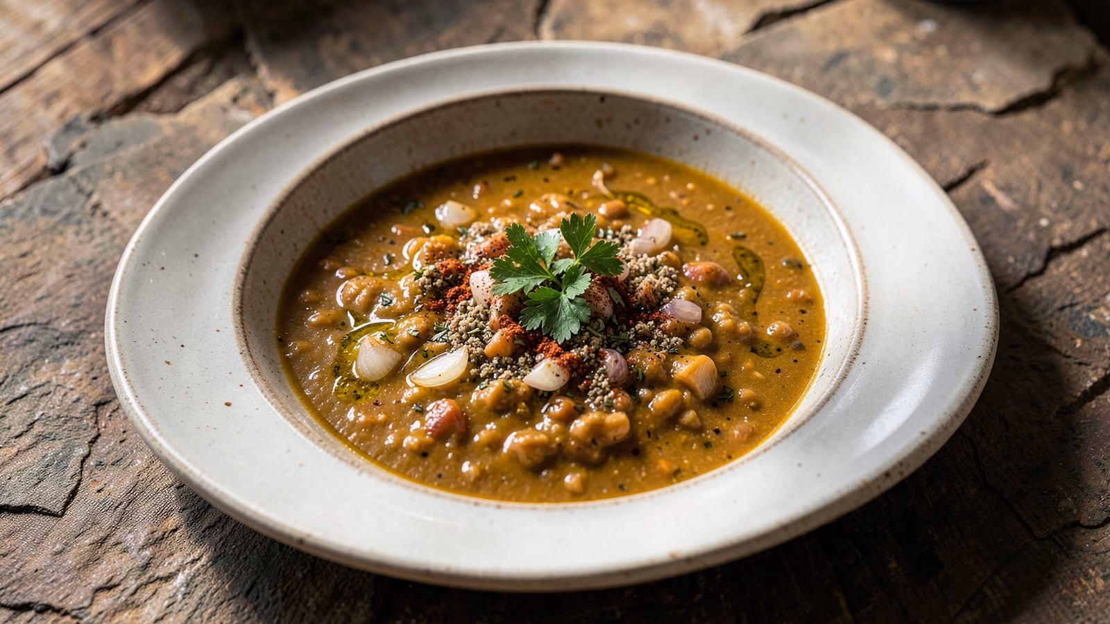 Sopa de lentejas con calabaza