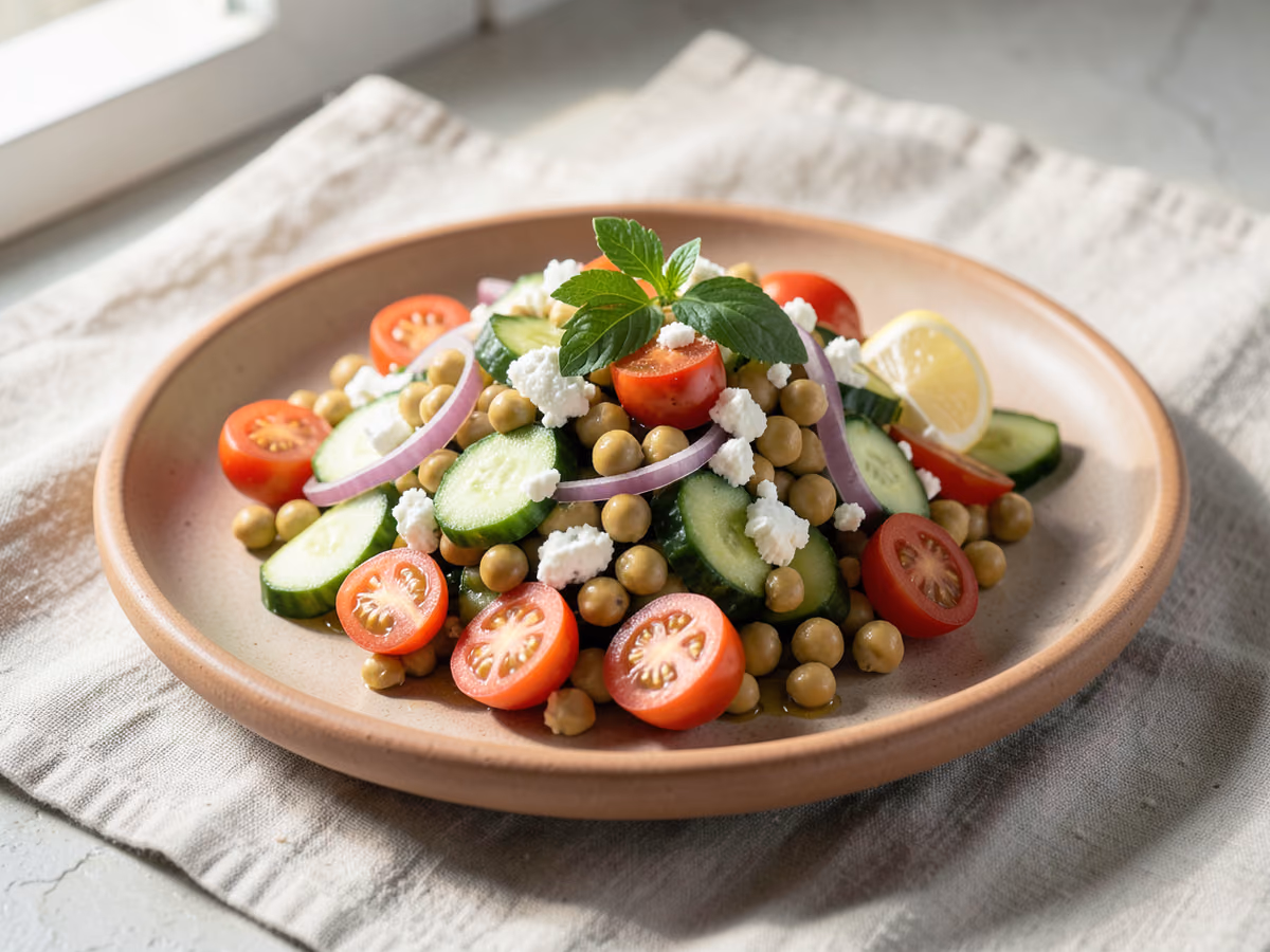 Ensalada de garbanzos con feta