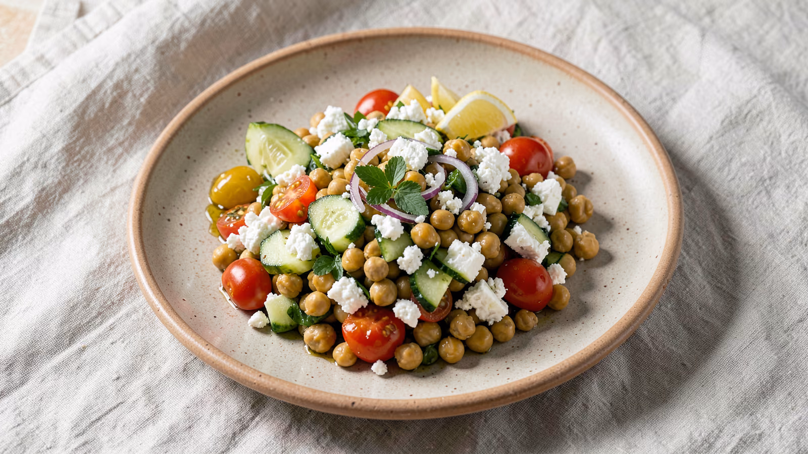 Ensalada de garbanzos con feta