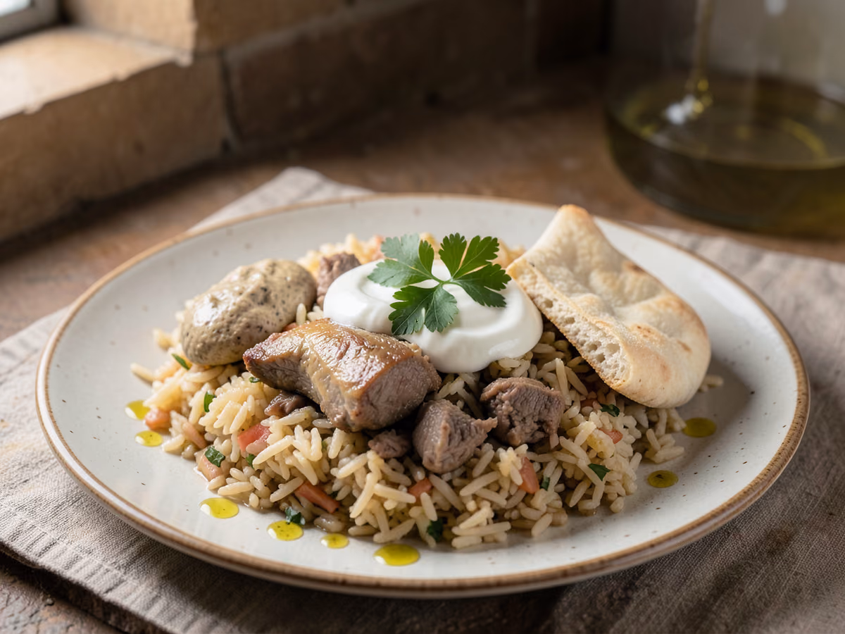 Plato de arroz egipcio fatta