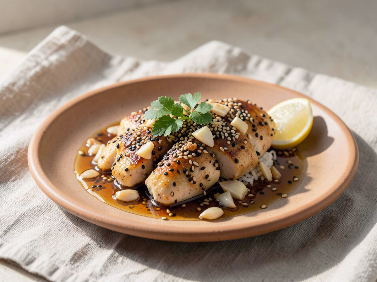 Pollo con sésamo