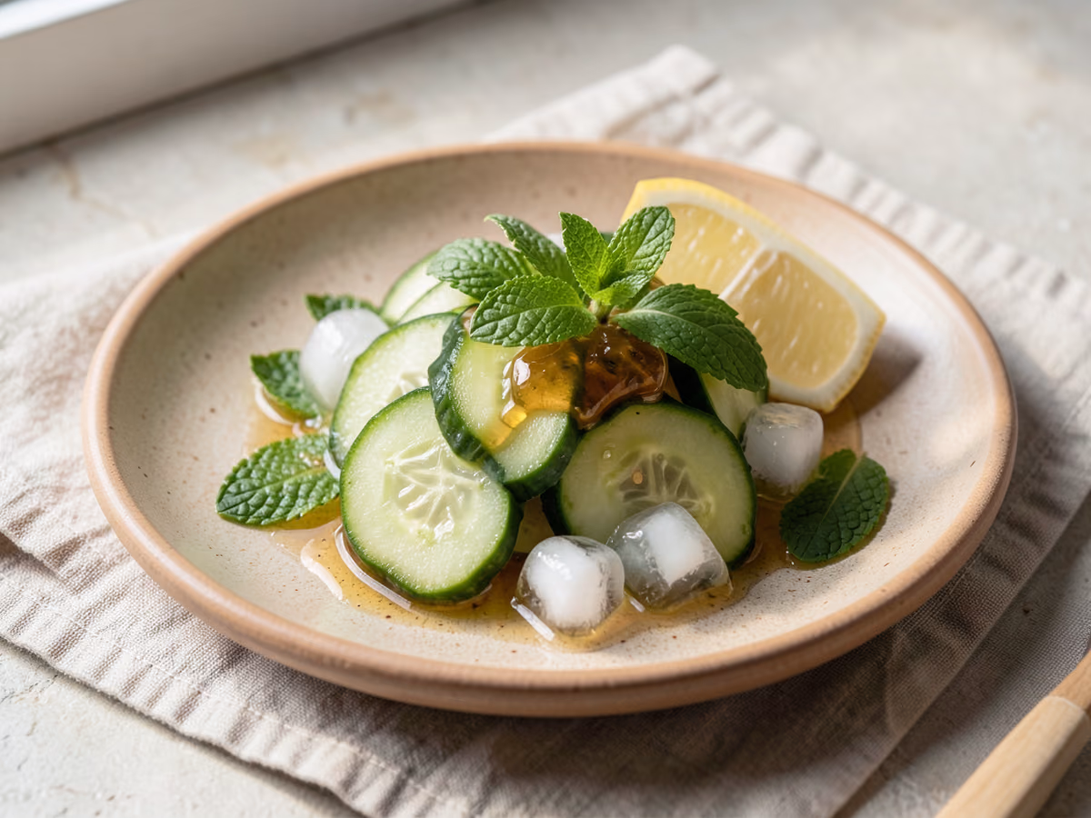 Refresco de pepino y lima
