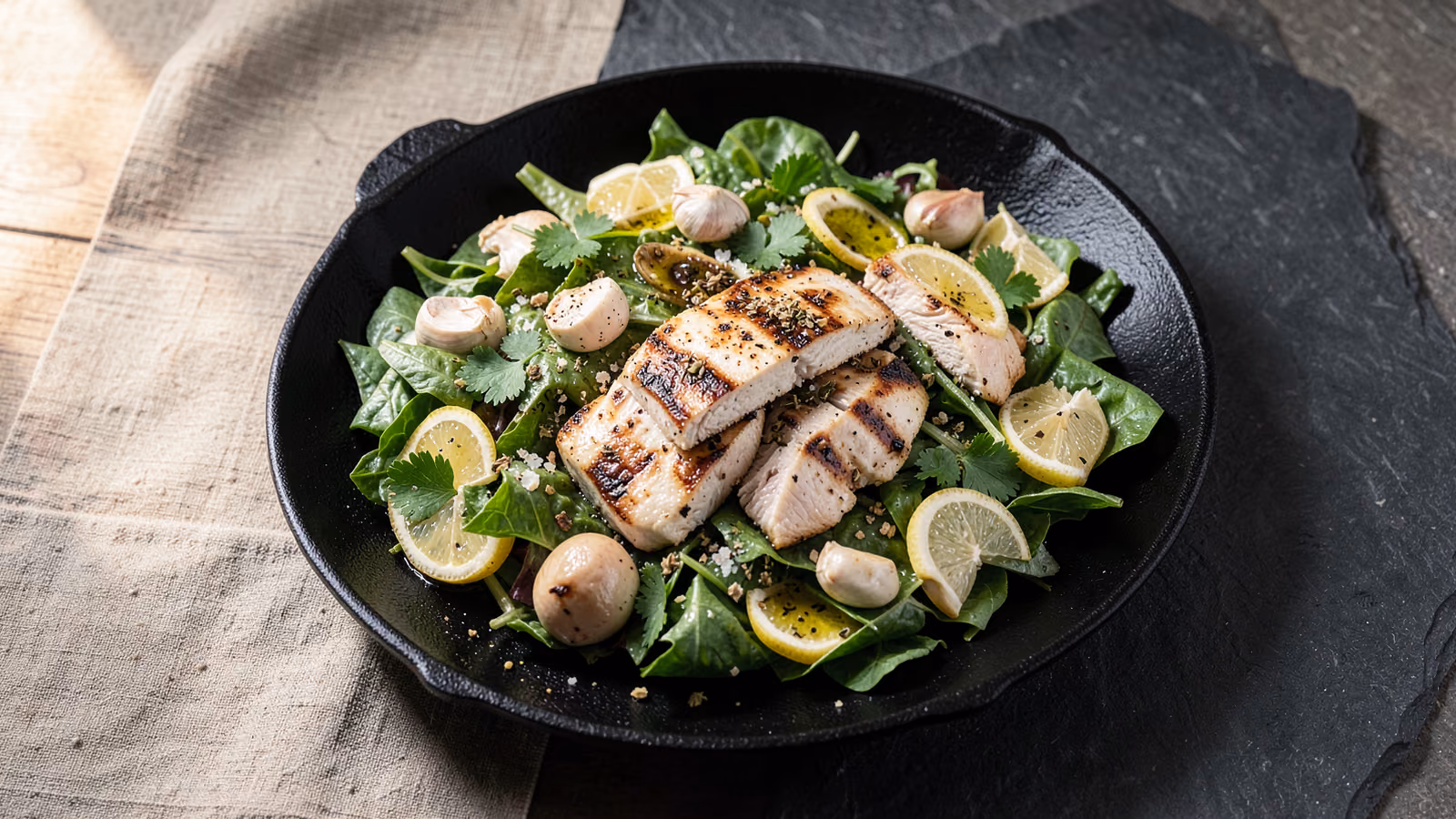 Ensalada de pollo a la parrilla