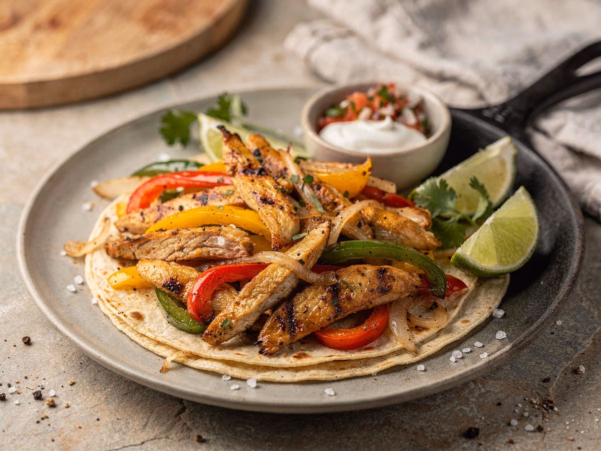 Fajitas de pollo chispeantes