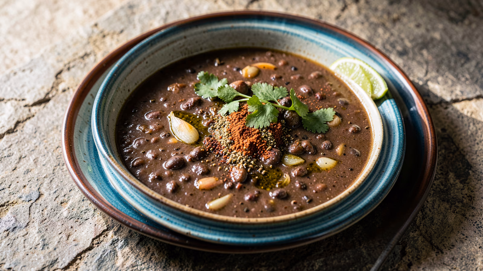 Sopa mexicana de frijoles negros