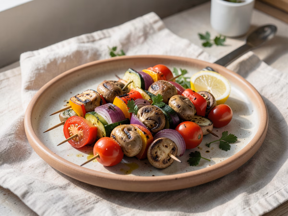Brochetas de verduras a la parrilla