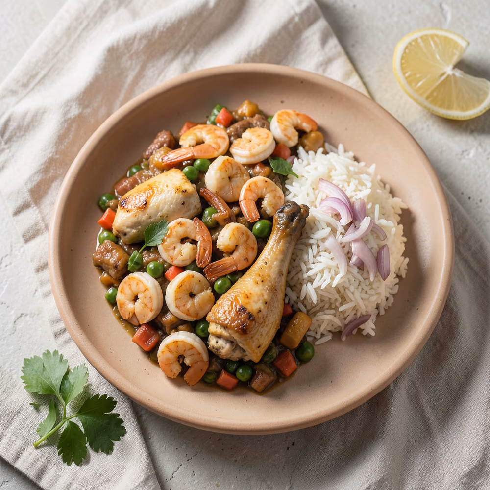 Jambalaya de Pollo y Gambas