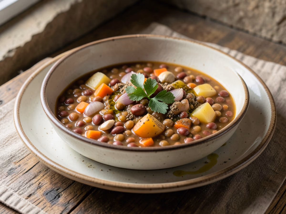 Sopa de lentejas rojas al estilo de Oriente Medio