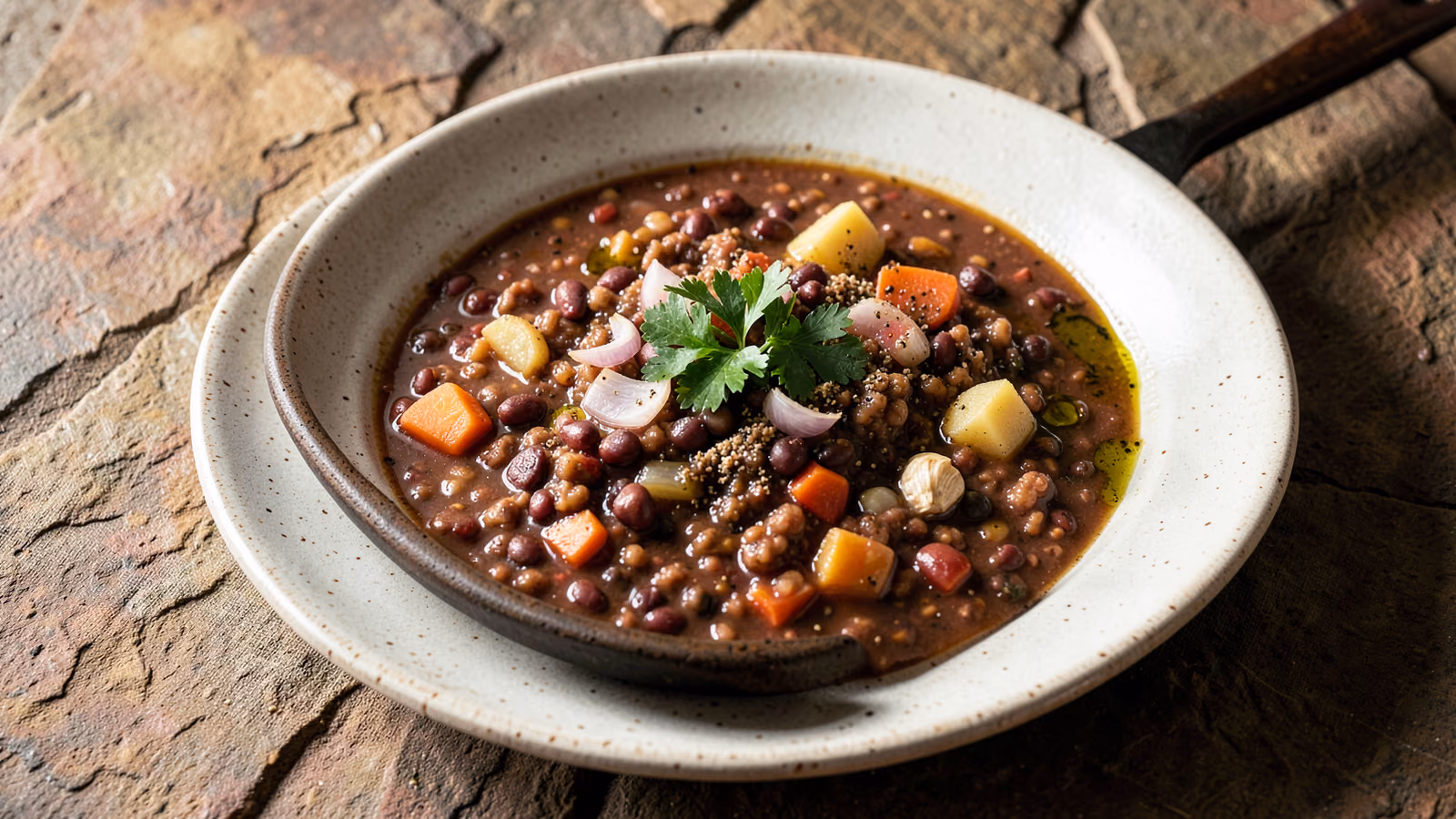 Sopa de lentejas rojas al estilo de Oriente Medio