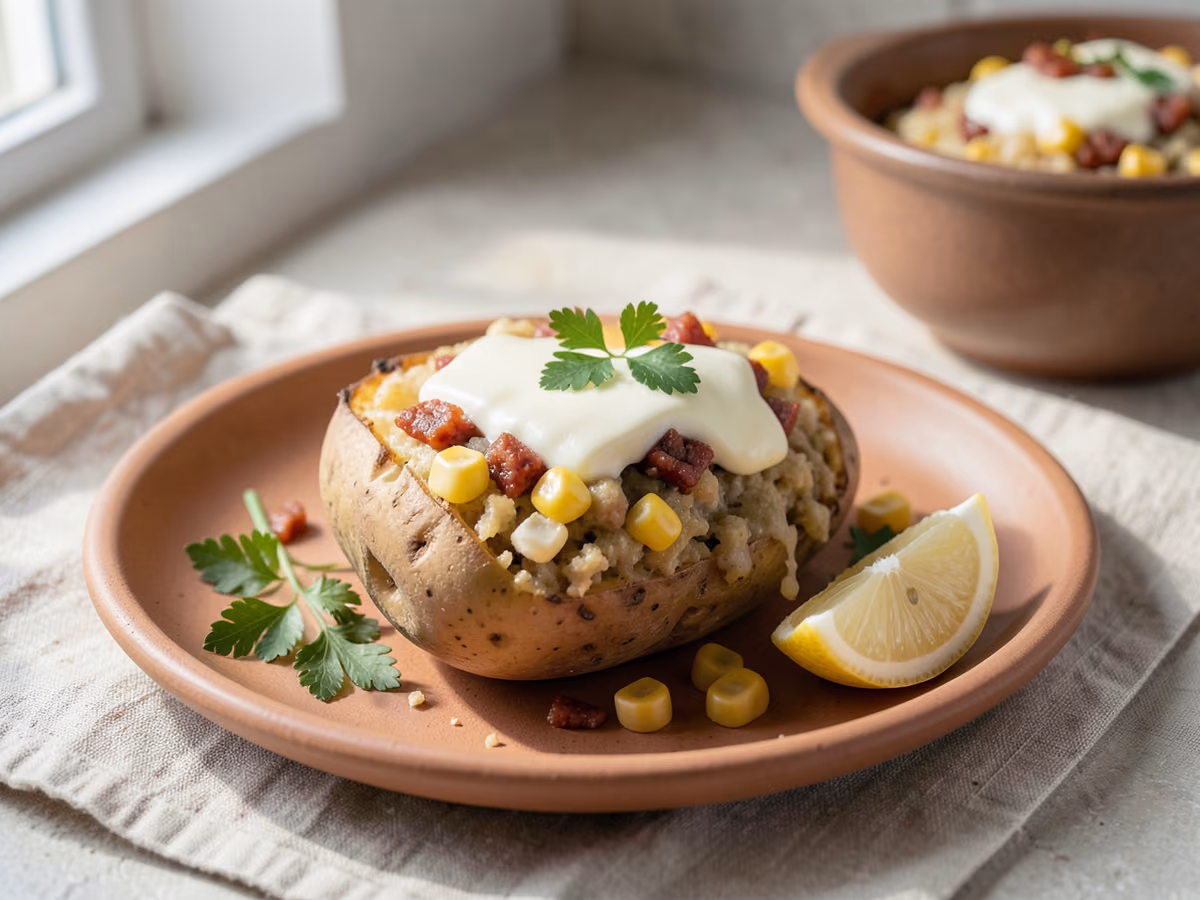 Patata asada rellena kumpir