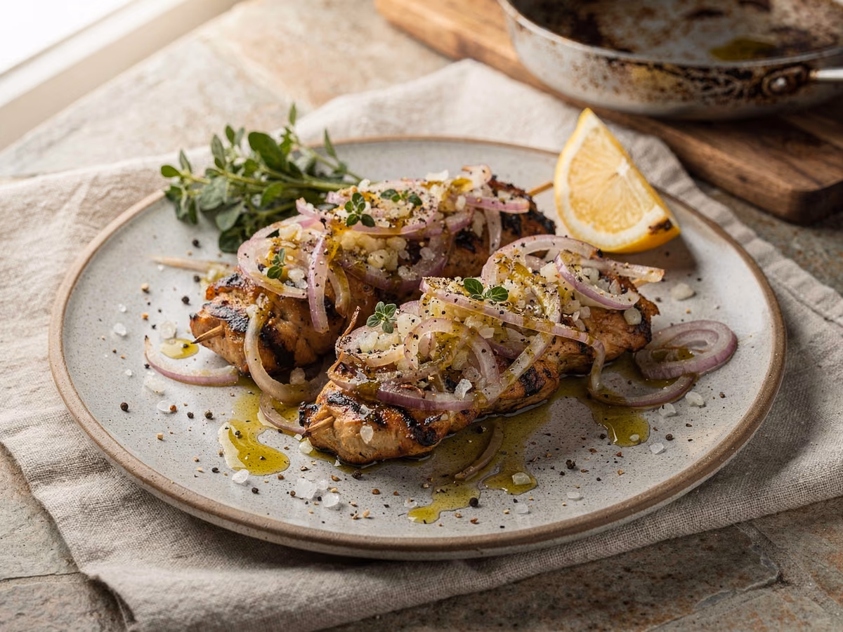 Brochetas de Souvlaki de Pollo