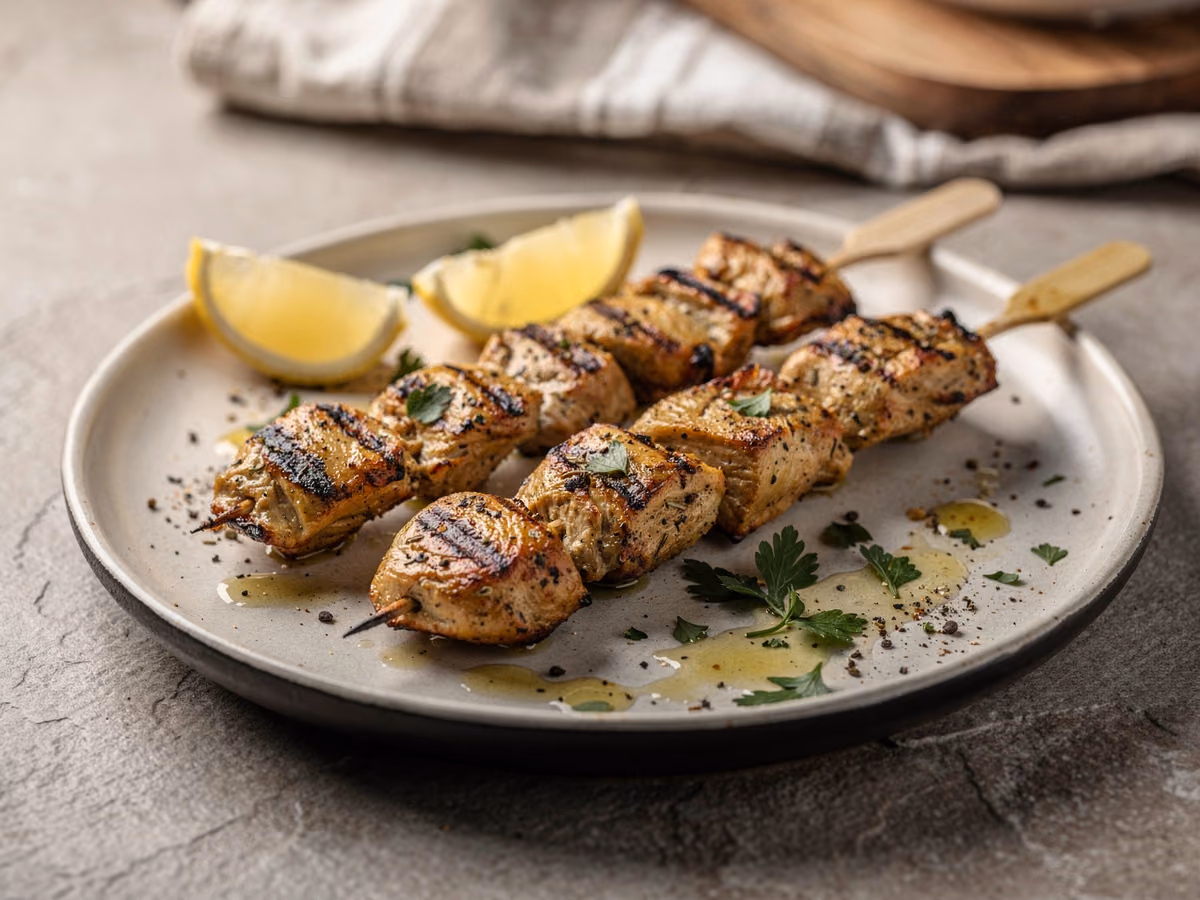Brochetas de Souvlaki de Pollo