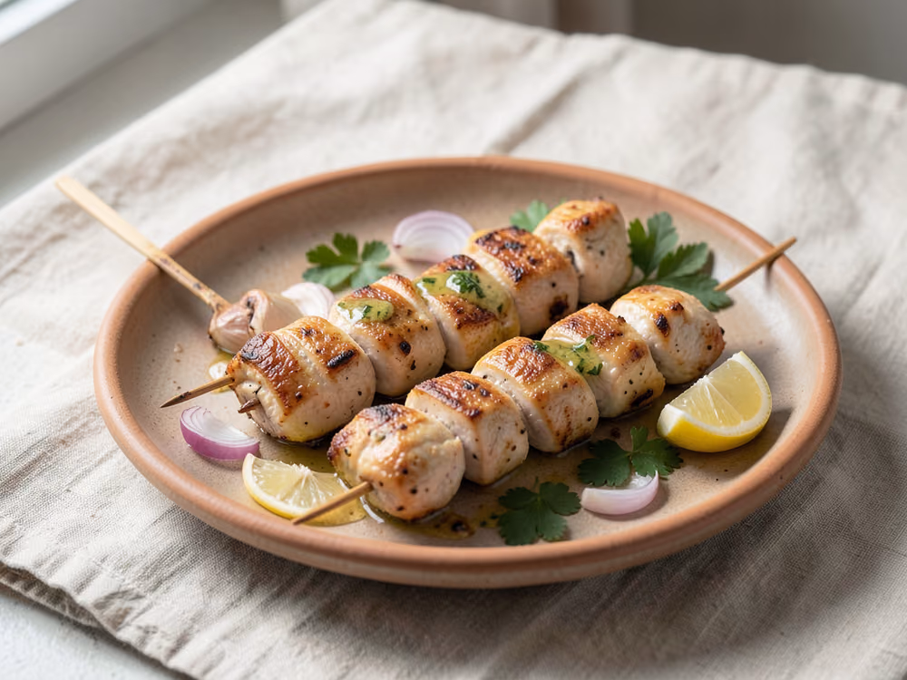Brochetas de Souvlaki de Pollo