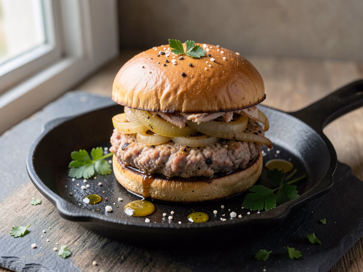 Hamburguesa jugosa de pavo
