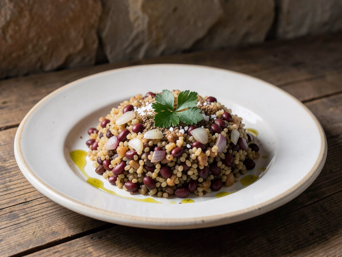 Mjadara Hamra: pilaf de bulgur y lentejas rojas