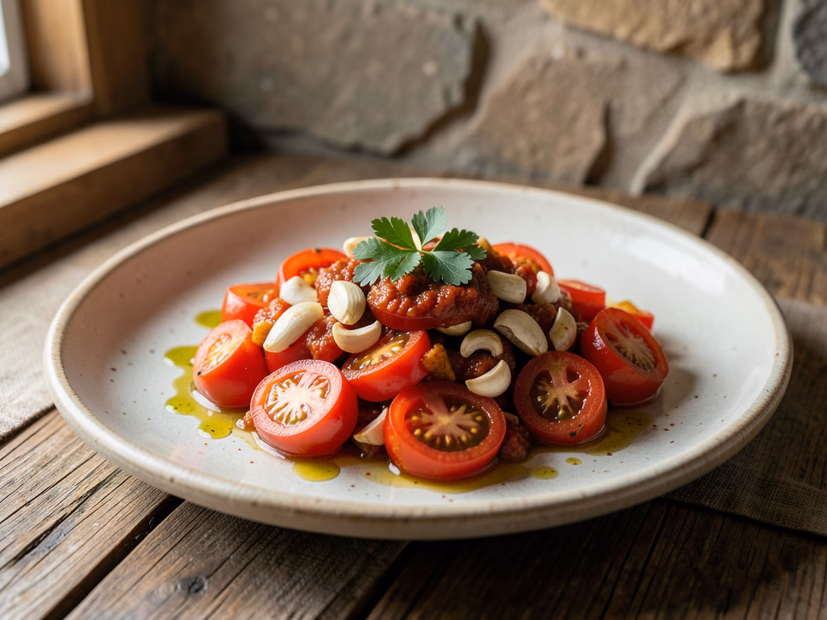 Ensalada de tomate cocido matbucha