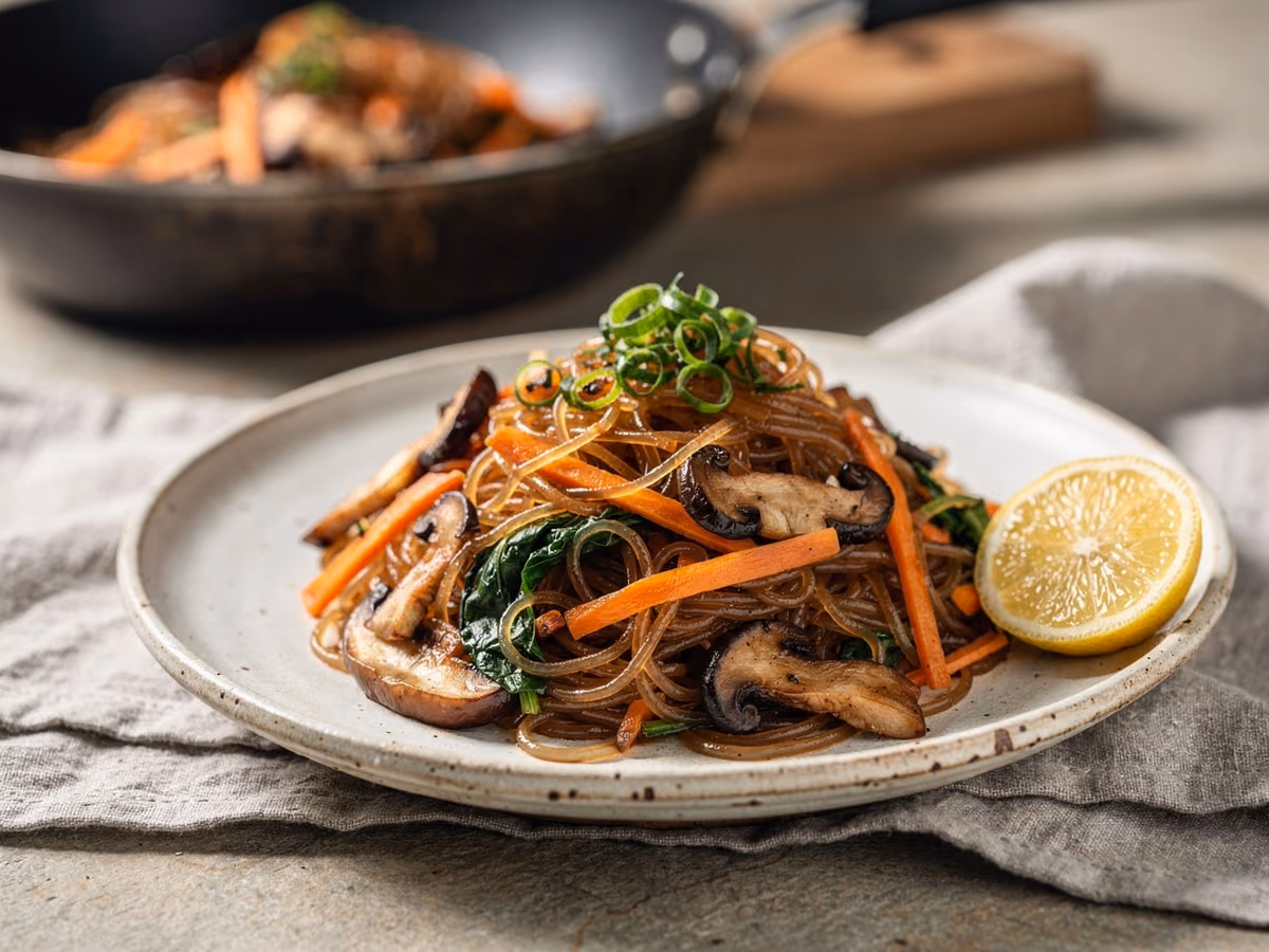 Fideos de vidrio japchae