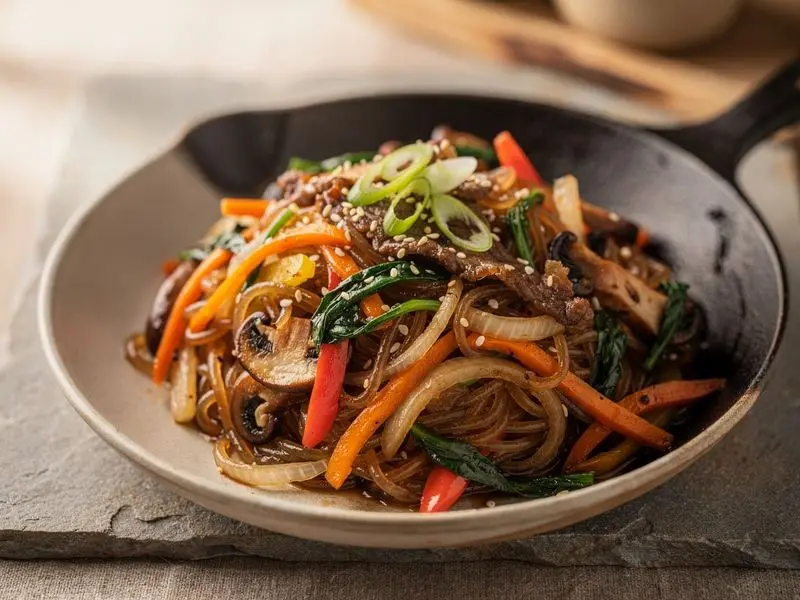 Fideos de vidrio japchae