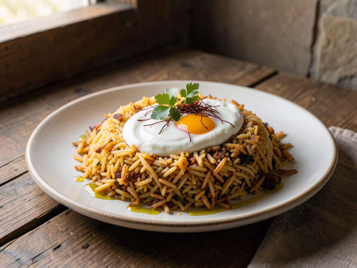 Tahdig de arroz crujiente