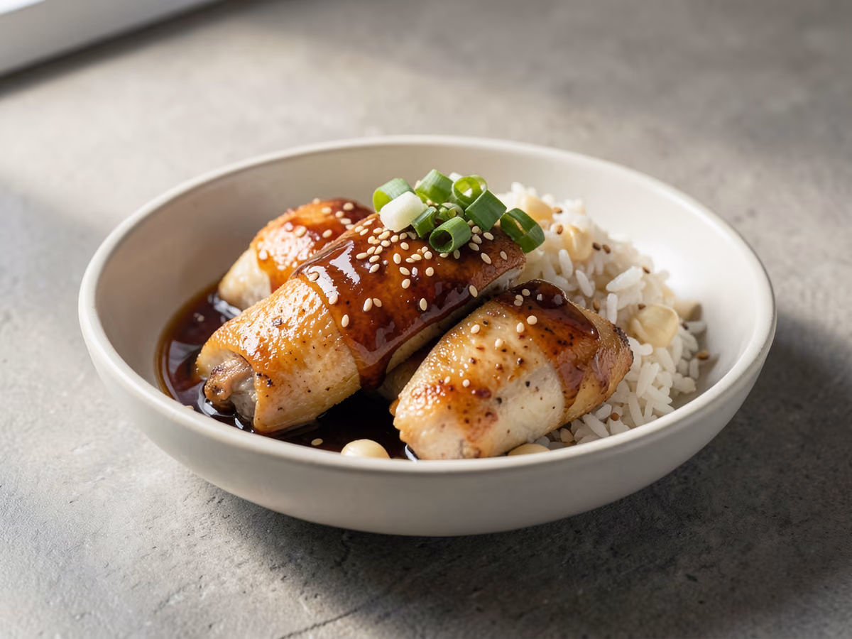 Pollo con miel y ajo