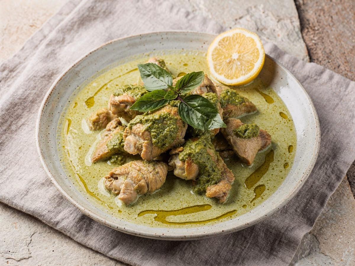 Pollo al curry verde tailandés