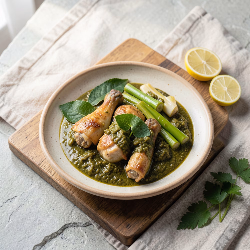 Pollo al curry verde tailandés