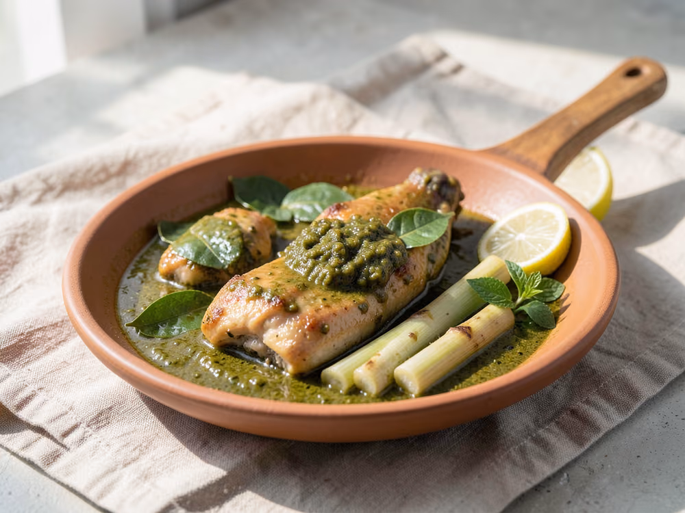 Pollo al curry verde tailandés
