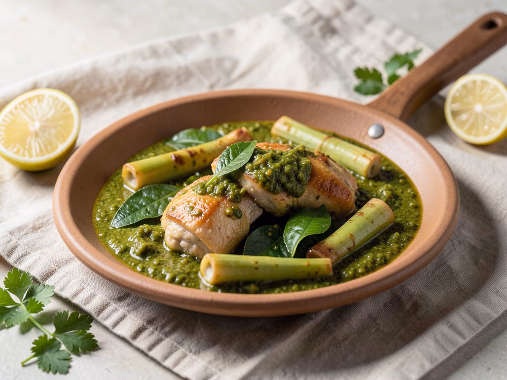 Pollo al curry verde tailandés