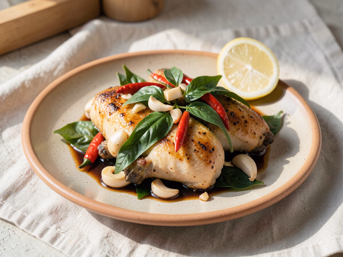 Pollo Pad Krapow con Albahaca