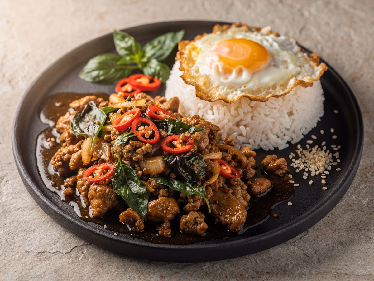 Pollo Pad Krapow con Albahaca
