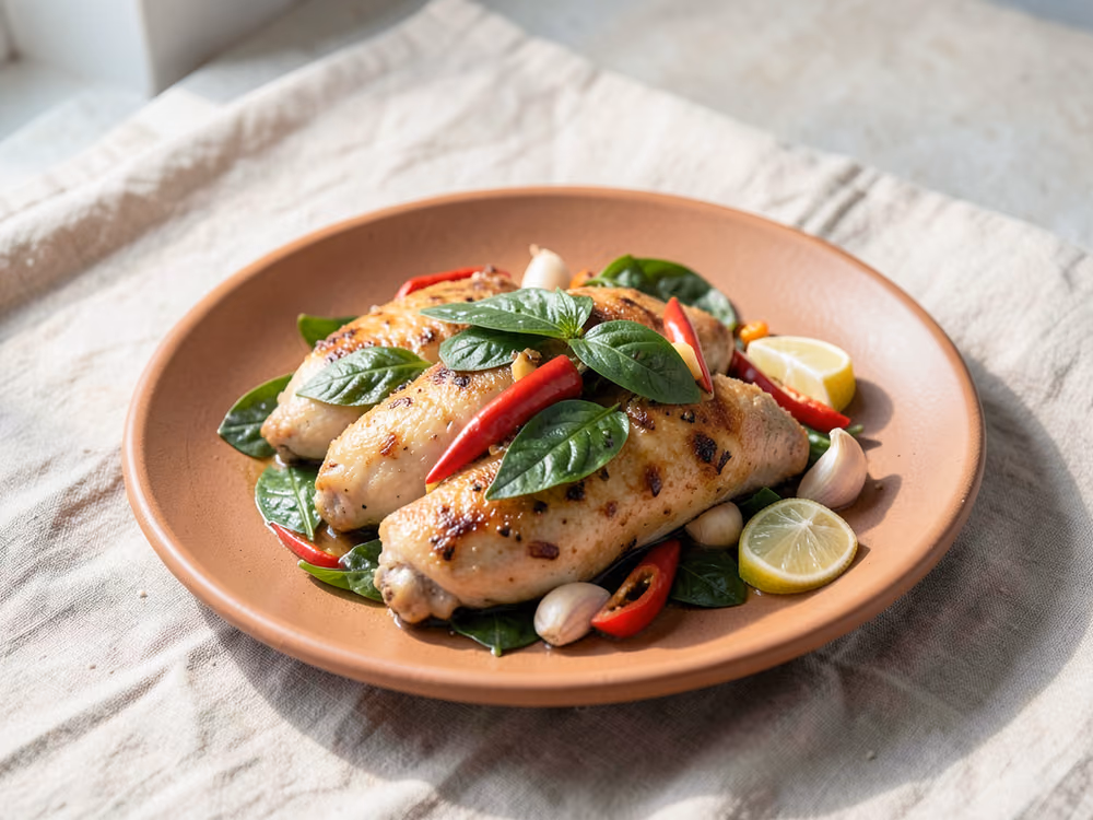 Pollo Pad Krapow con Albahaca
