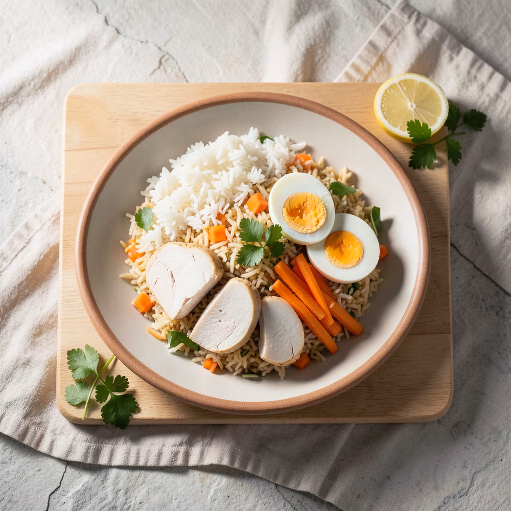 Arroz frito con pollo