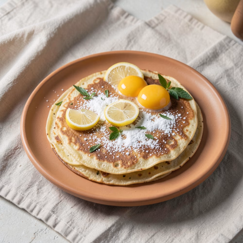 Crepes franceses con azúcar y limón