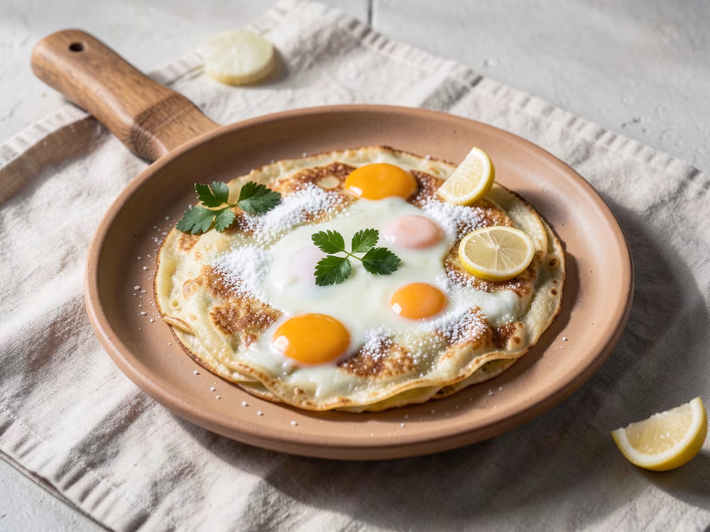 Crepes franceses con azúcar y limón