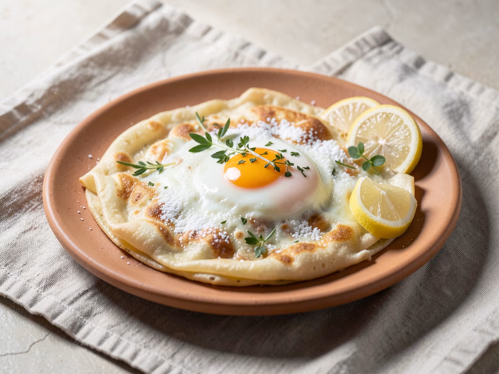 Crepes franceses con azúcar y limón