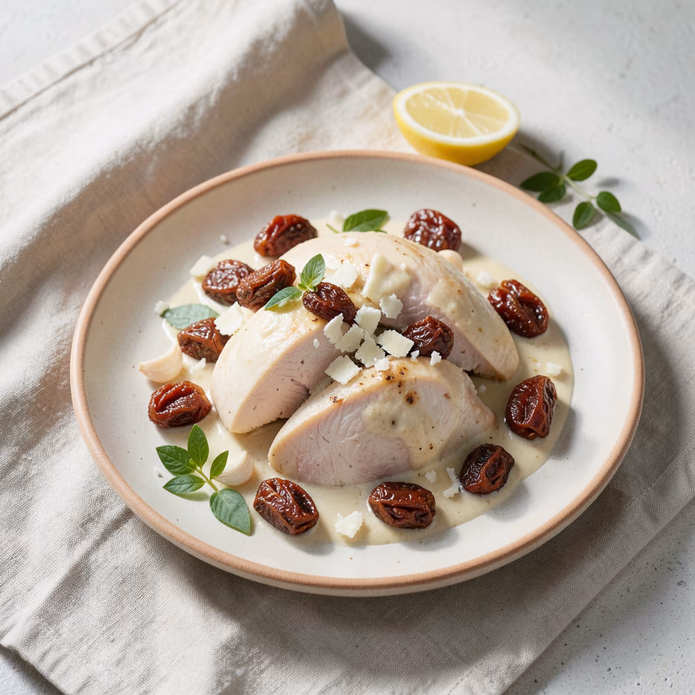 Pollo cremoso a la toscana